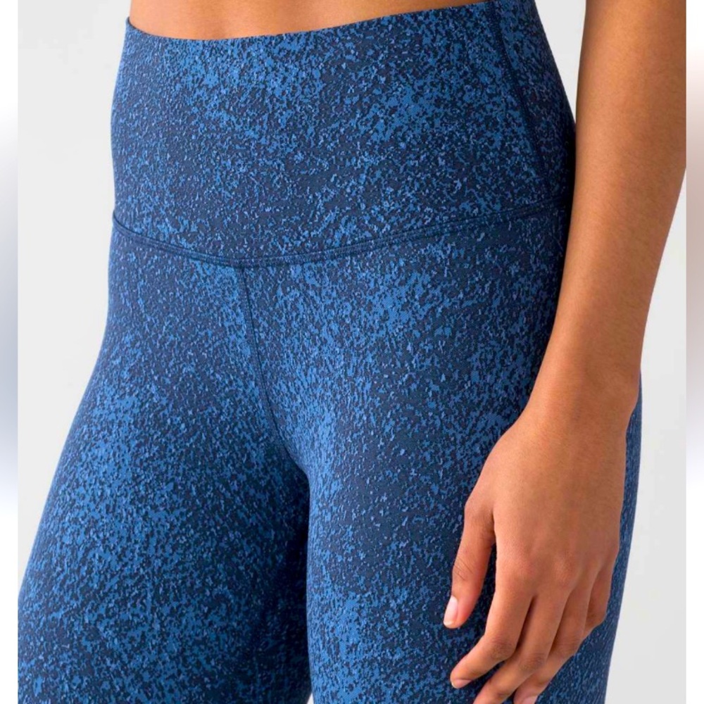 Lululemon Wunder Under Hi-Rise Tight cropped Mineral Deposit Blue Leggings sz 6